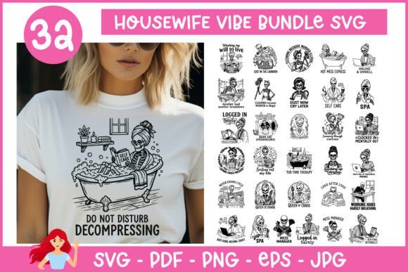 32 Housewife Vibe Super Bundle Graphics