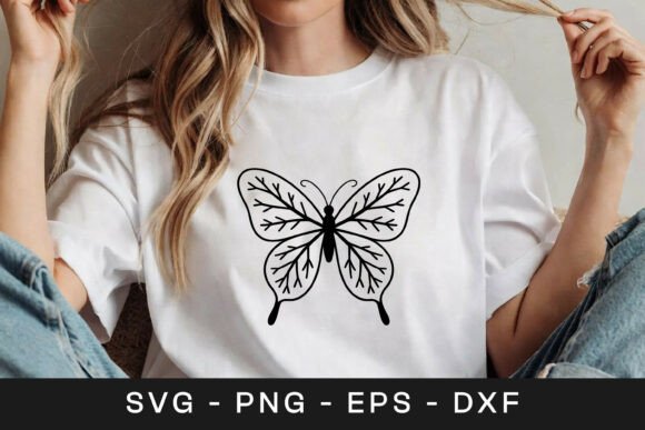 Butterfly Outline Line Art SVG PNG for Crafts and Graphics