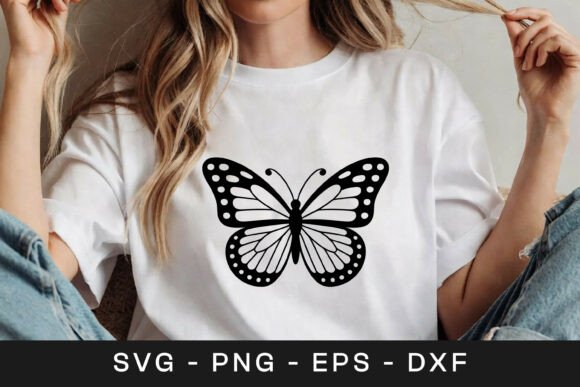 Elegant Butterfly Outline Art SVG PNG for Graphics and Crafts
