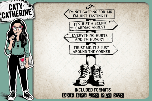 Funny Hiking Quote Wood Sign Graphics for Crafts