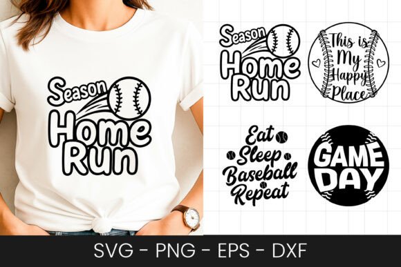 Home Run Season Baseball Design SVG PNG for Crafts & Graphics